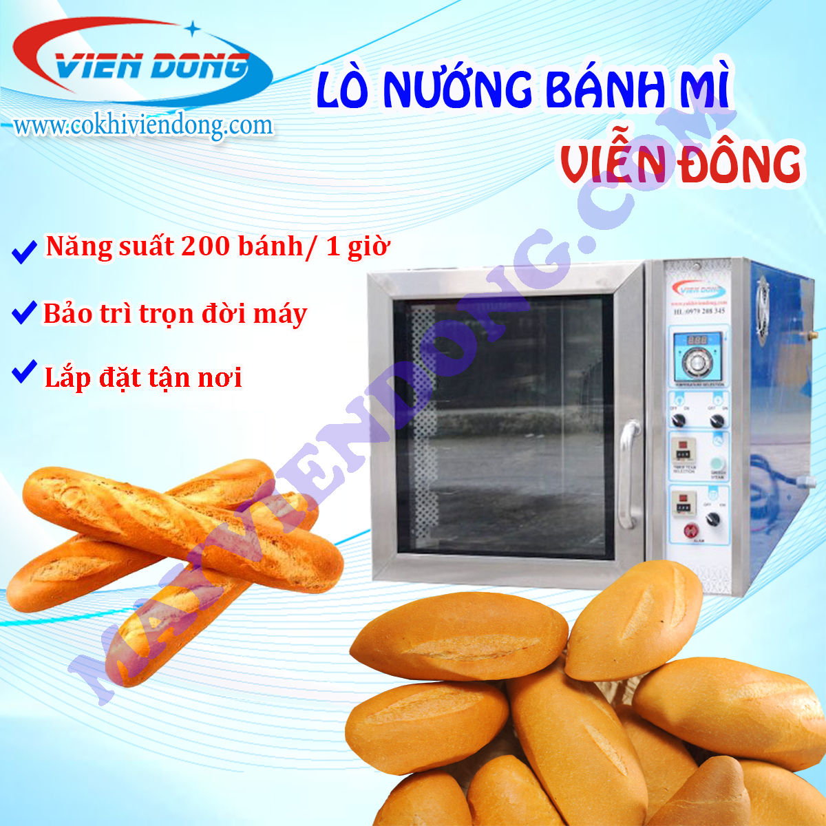 Lò nướng bánh mì đối lưu Việt Nam